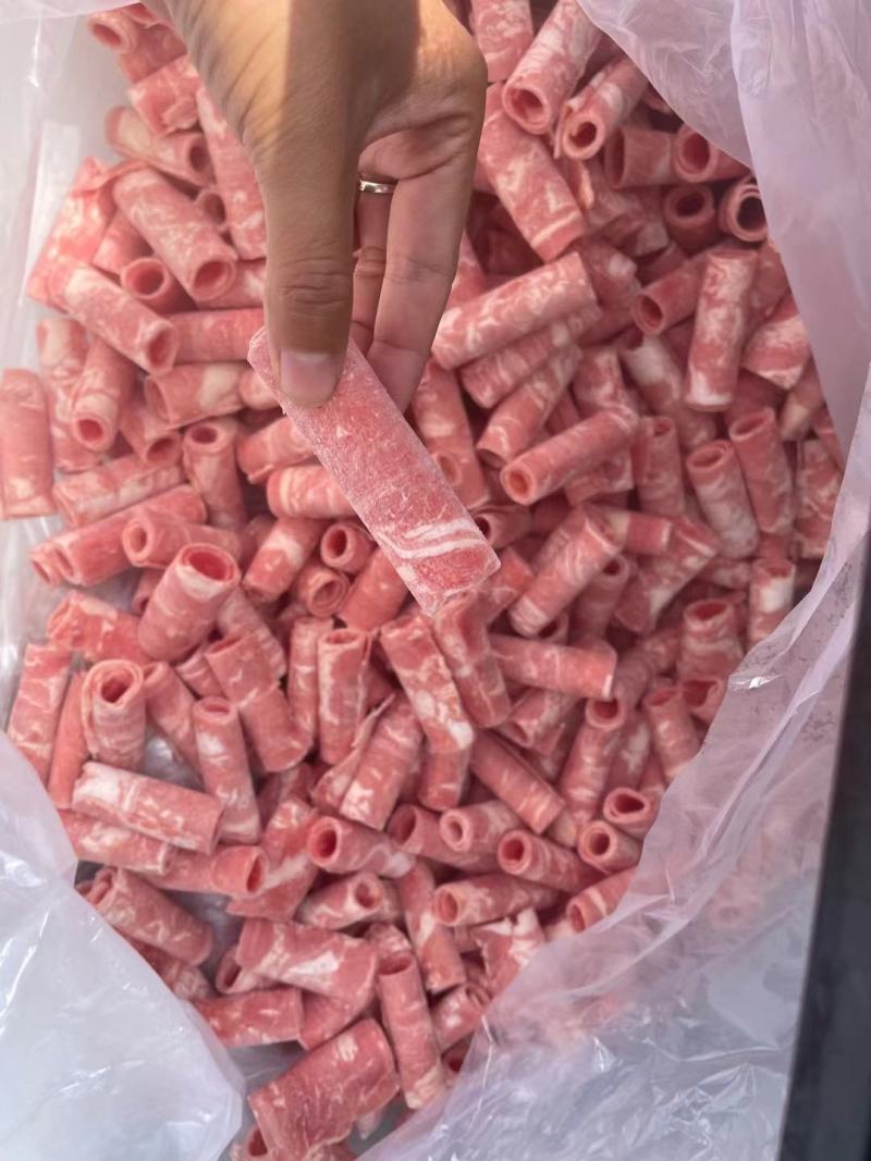 新鲜冷冻雪花肥牛卷火锅菜品食材牛肉卷牛肉片商用批发