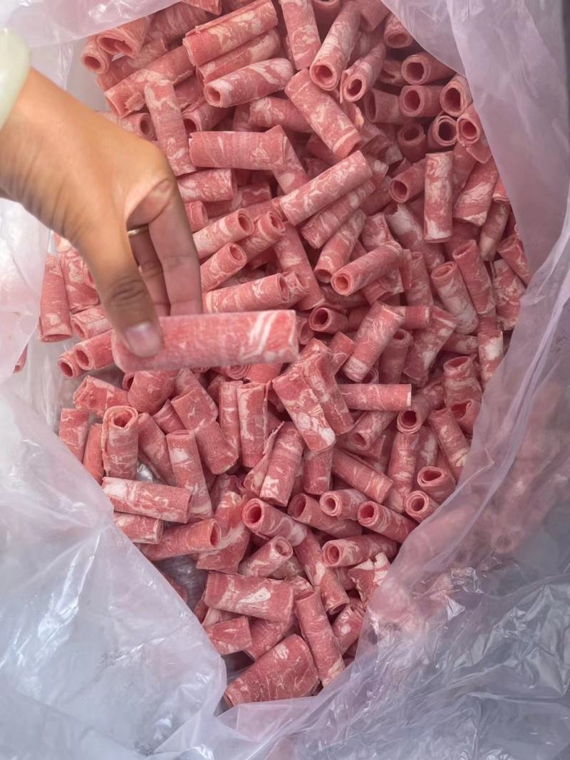新鲜冷冻雪花肥牛卷火锅菜品食材牛肉卷牛肉片商用批发