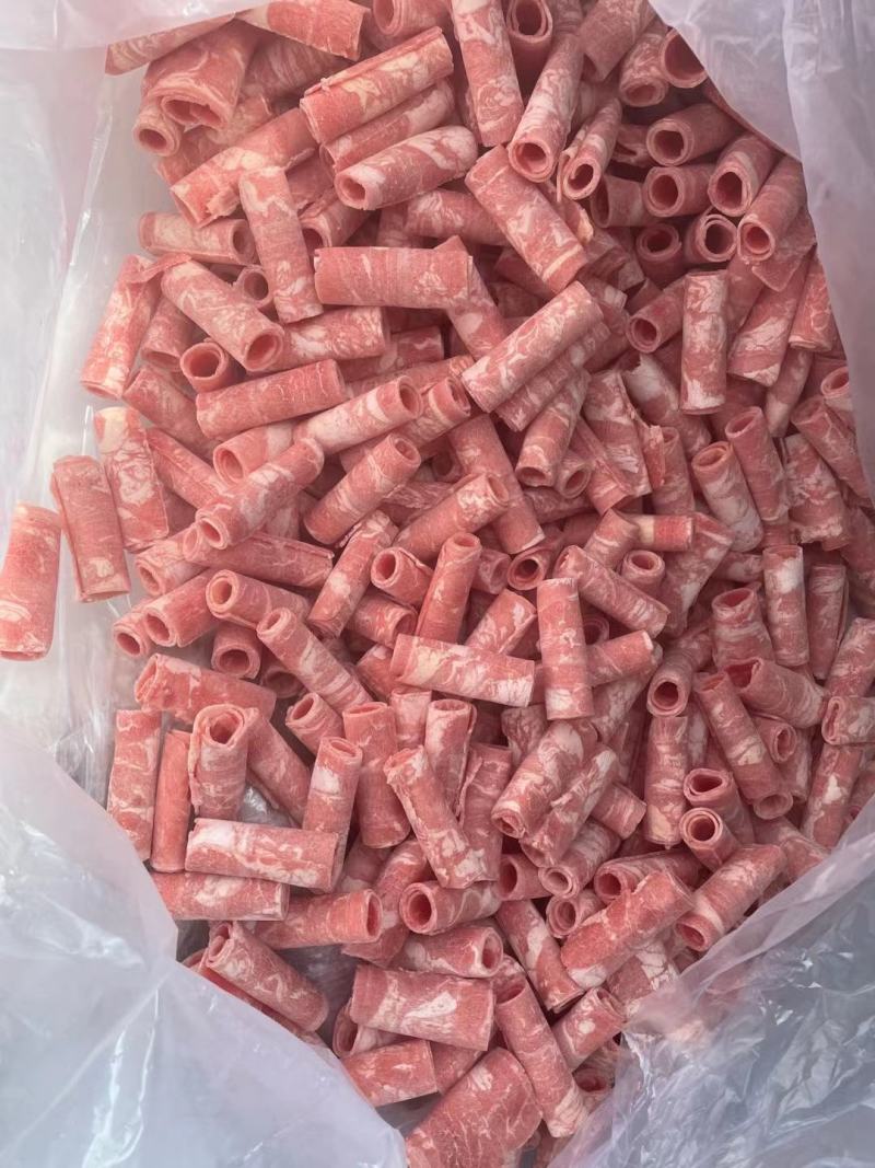 新鲜冷冻雪花肥牛卷火锅菜品食材牛肉卷牛肉片商用批发
