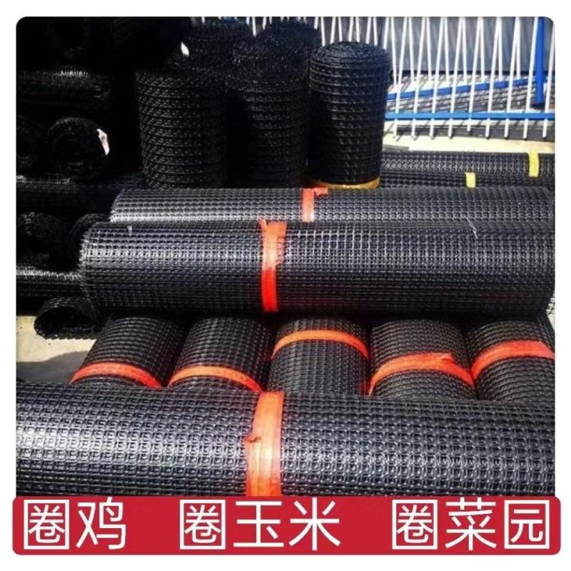 黑色塑料网养鸡鸭网圈玉米网圈地鱼塘围栏网菜园网土工格栅防