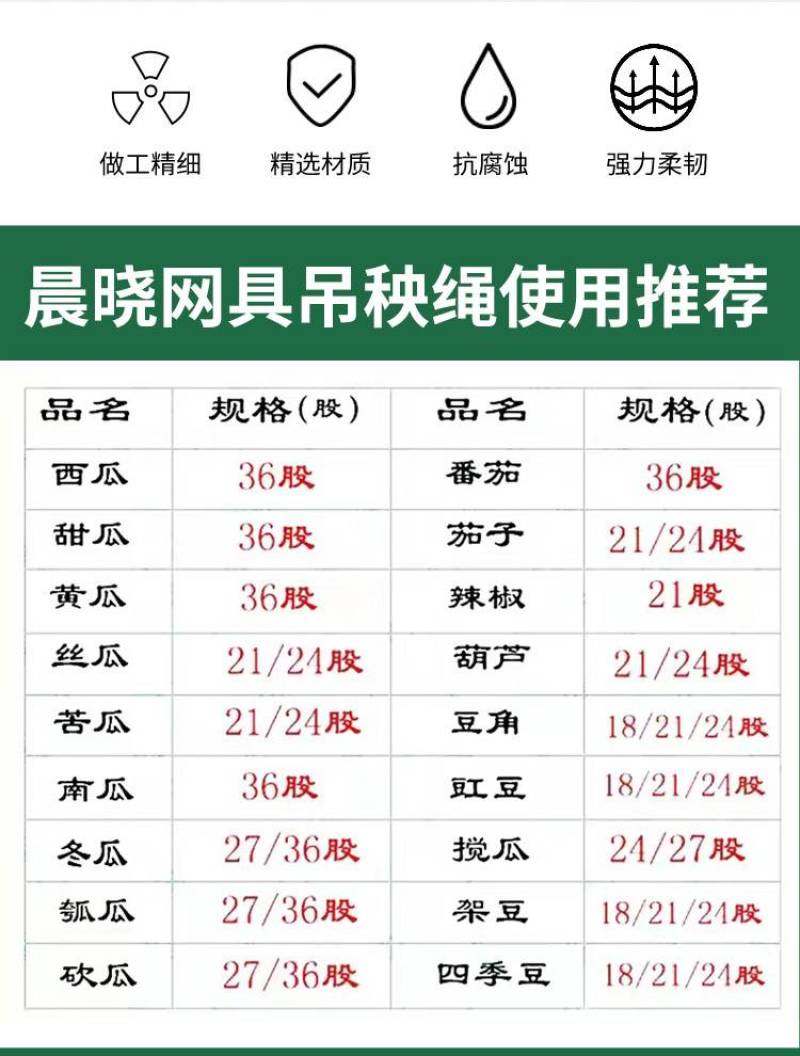 吊秧绳大棚黄瓜西红柿蔬菜吊蔓绳爬藤网拉绳拉枝绳塑料耐磨