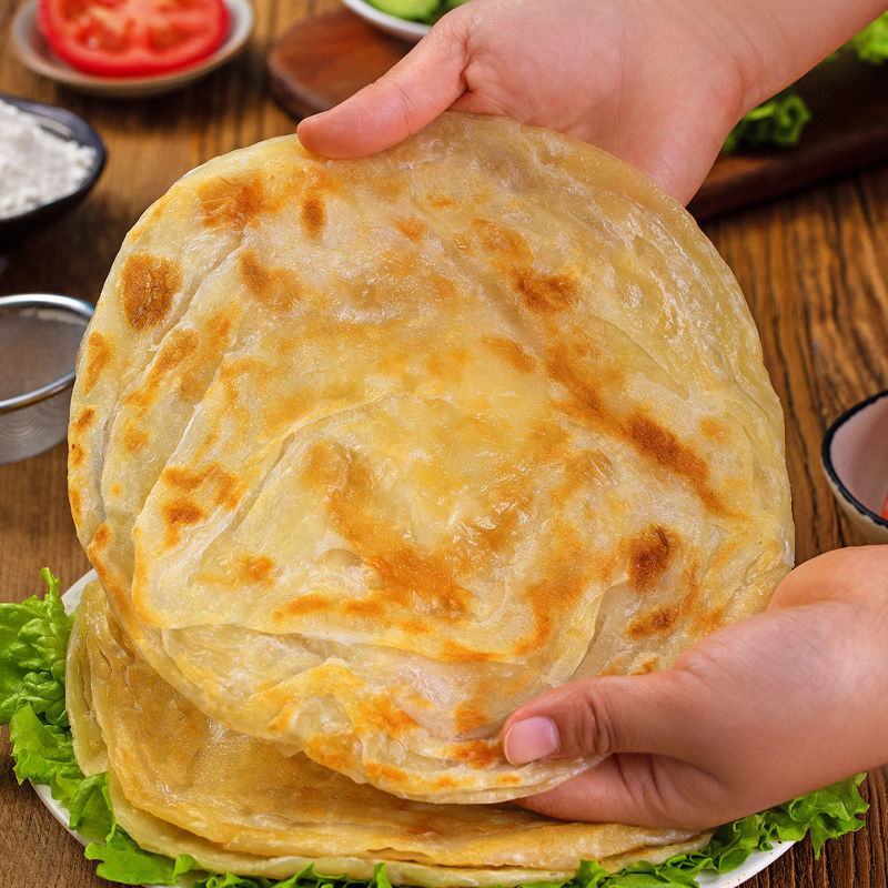 手抓饼原味千层饼大份量商用摆摊10/50片量贩装半成品饼