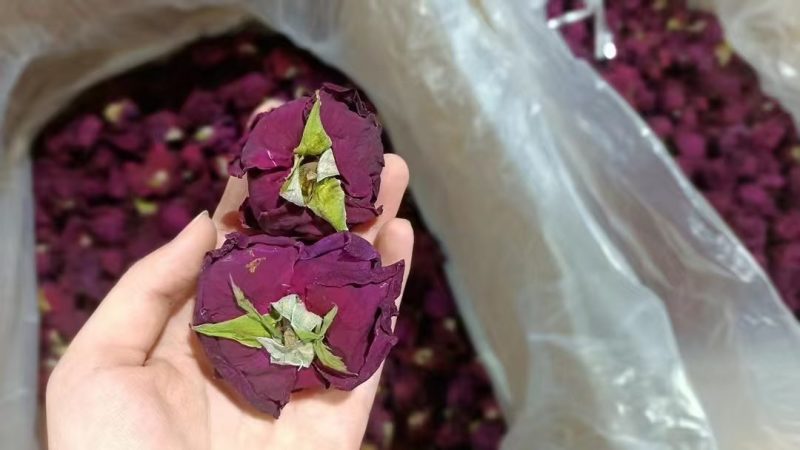 云南烤干墨红玫瑰花茶