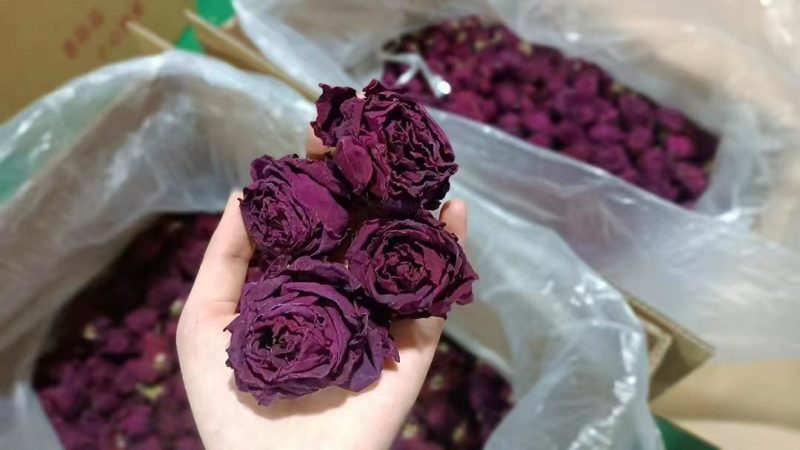云南烤干墨红玫瑰花茶
