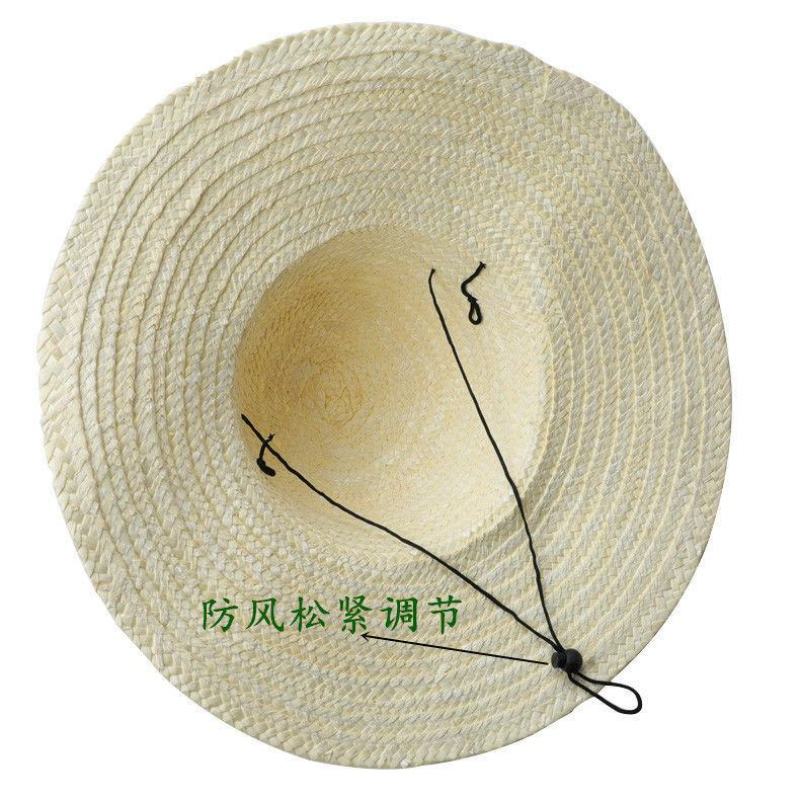 麦杆超大草帽农民农用工地编织草帽遮阳防晒夏季男工渔夫草帽