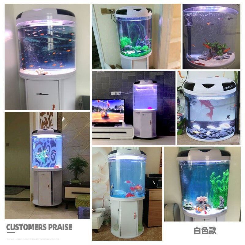 闽江半圆鱼缸水族箱客厅圆柱小型家用立式自循环生态玻璃创意