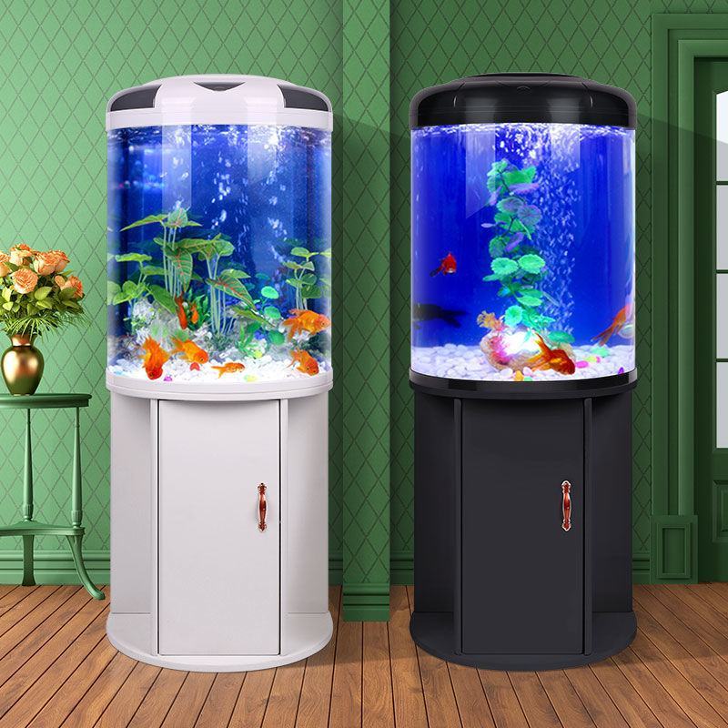 闽江半圆鱼缸水族箱客厅圆柱小型家用立式自循环生态玻璃创意
