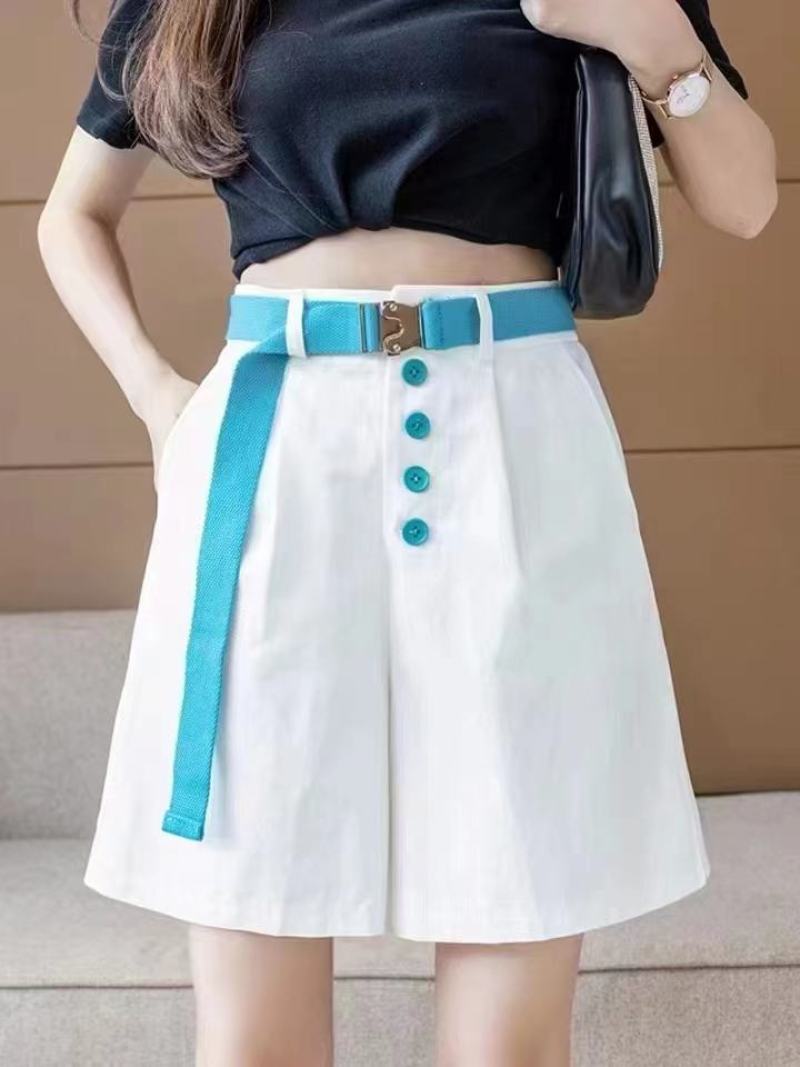 牛仔新款2022女夏短裤高腰休闲显瘦百搭韩版A字阔腿热裤