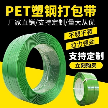 打包带绿色塑钢带捆绑带手工物流包装塑料带1608PET绿