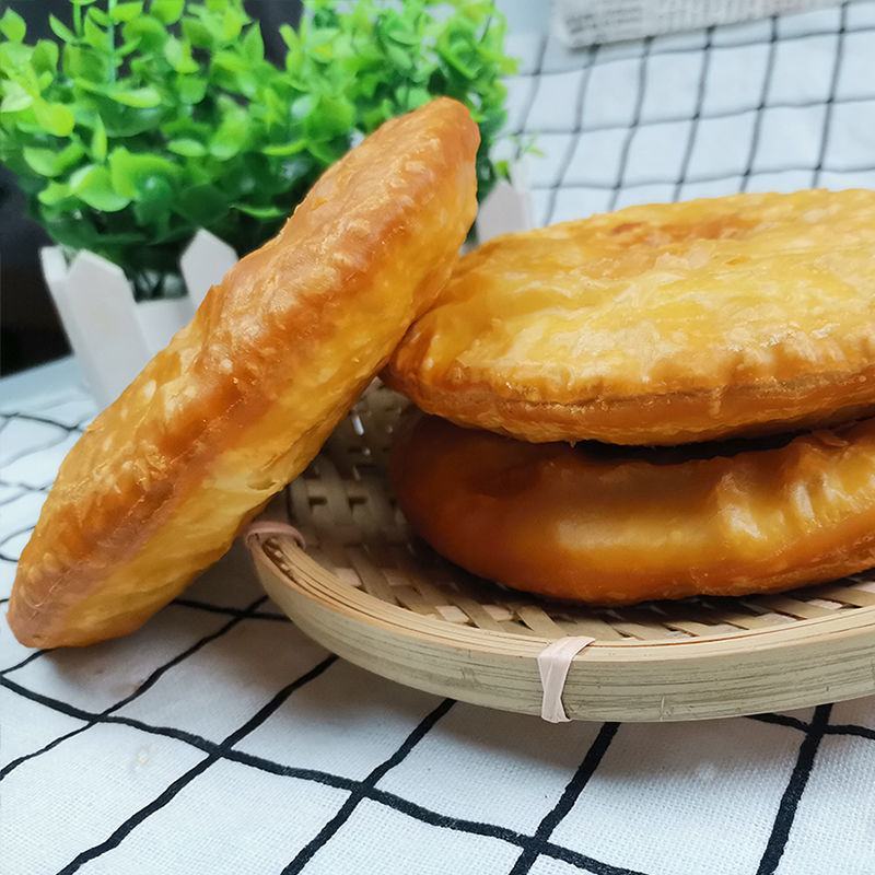 西北特产甘肃胡麻油老式油饼子小吃香酥锅盔烧饼手工传统油馍
