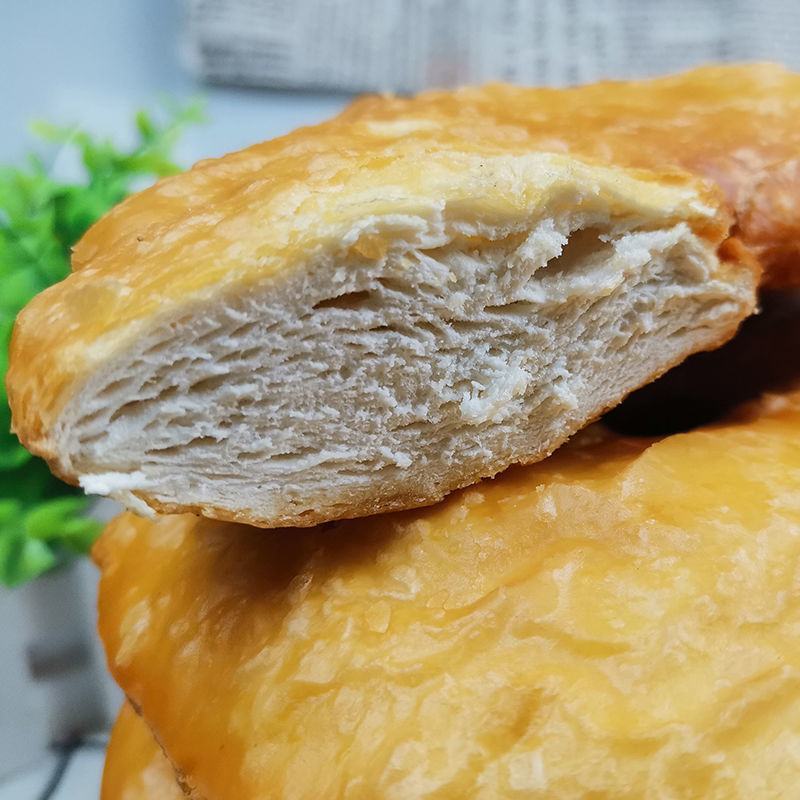 西北特产甘肃胡麻油老式油饼子小吃香酥锅盔烧饼手工传统油馍