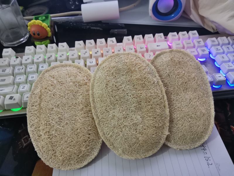 洗碗片百洁布丝瓜络片丝瓜瓢段搓澡布茶杯垫壶承加工厂家