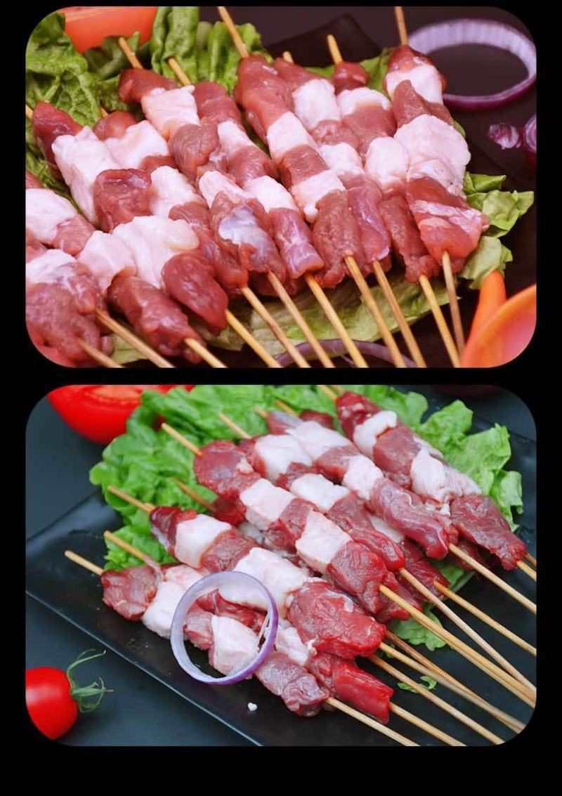 正宗新疆巴音布鲁克黑头羊羊肉串，肉质鲜嫩，口超感好