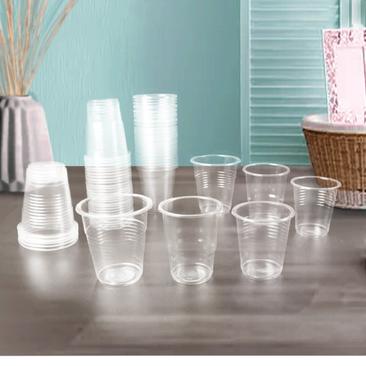 一次性水杯透明加厚餐饮批发塑料杯子一整箱家用航空杯一次性