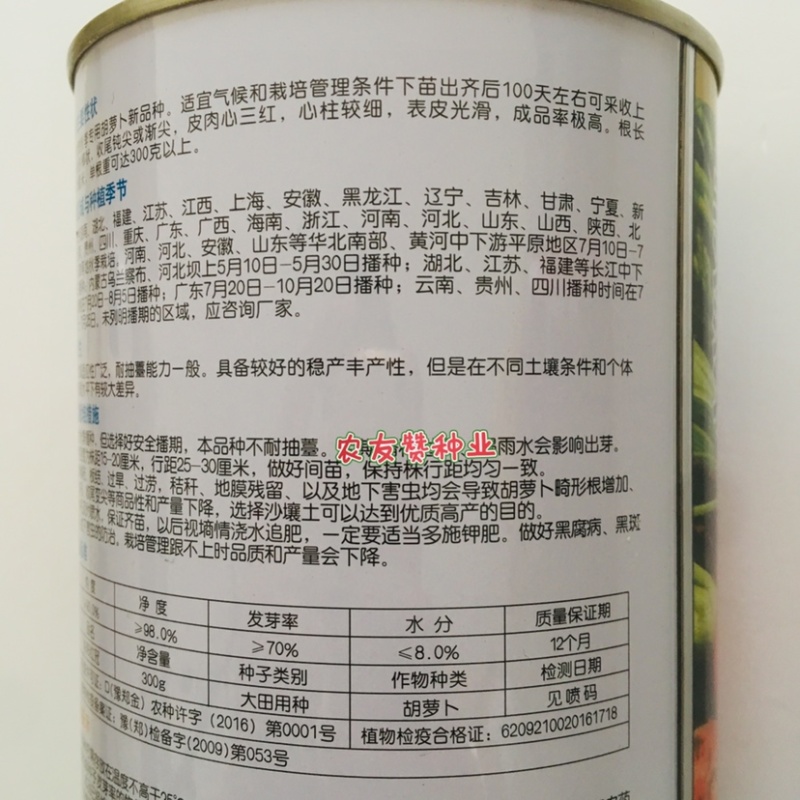 东阳红冠秋季专用胡萝卜种子皮肉心三红胡萝卜种子收尾好