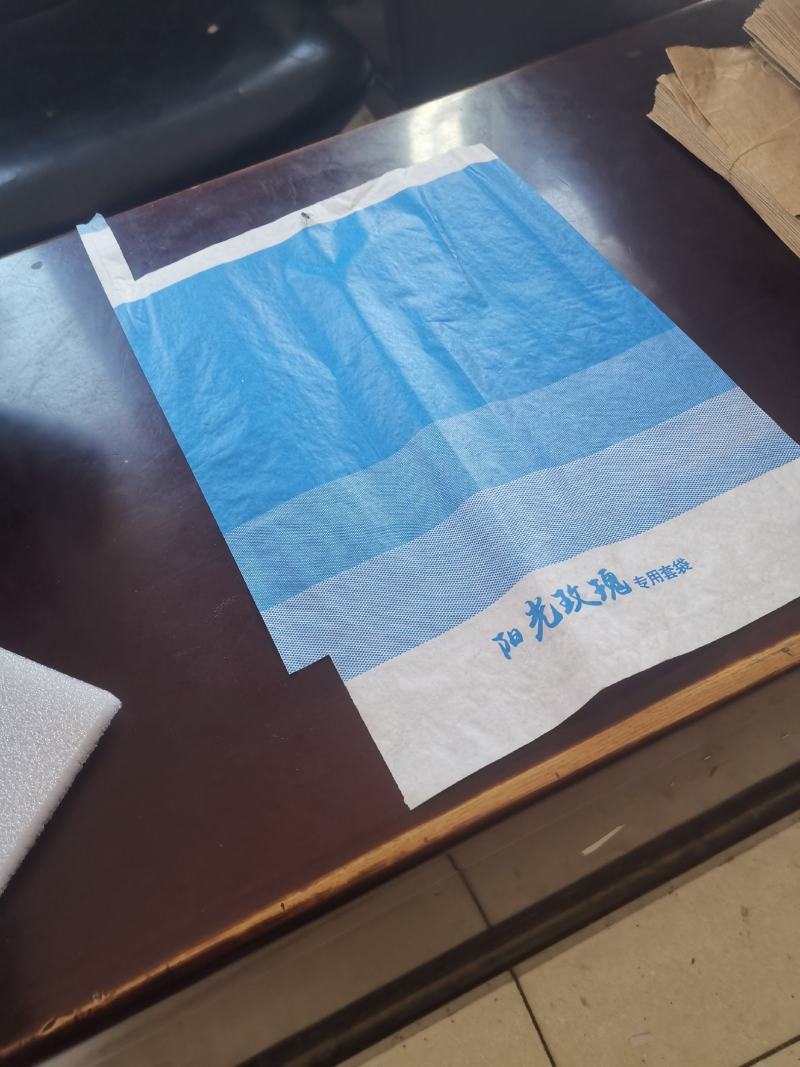 渐变蓝色疏水阳光玫瑰专用套袋，具有较强的防水防虫防鸟功能