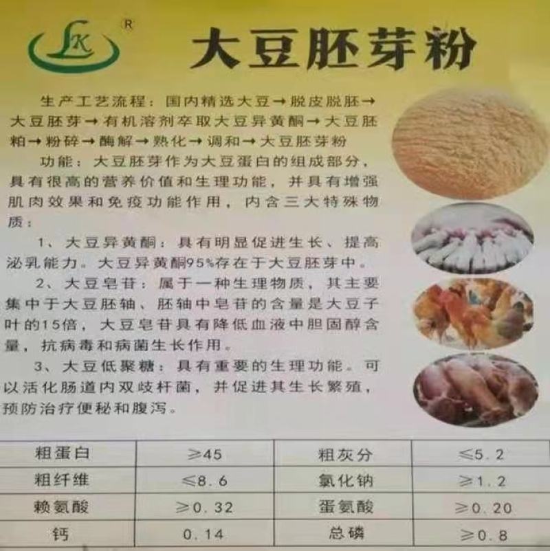 大豆胚芽粉，蛋白高，营养成分高，具有明显阻进生长，