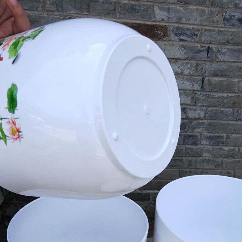 大号仿陶瓷树脂加厚无孔睡莲荷花盆加厚水培碗莲中国风塑料