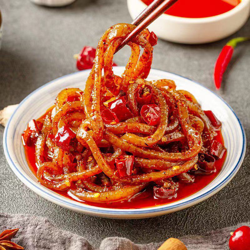 麻辣猪皮丝，散装麻辣零食休闲食品，猪皮丝