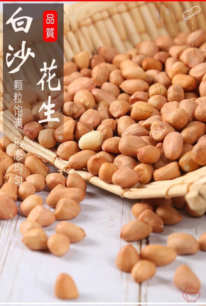 白沙花生米农家自产花生米食品加工大量批发袋装50斤