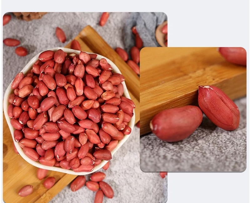红皮花生米东北四粒红花生米食品加工现货袋装48斤