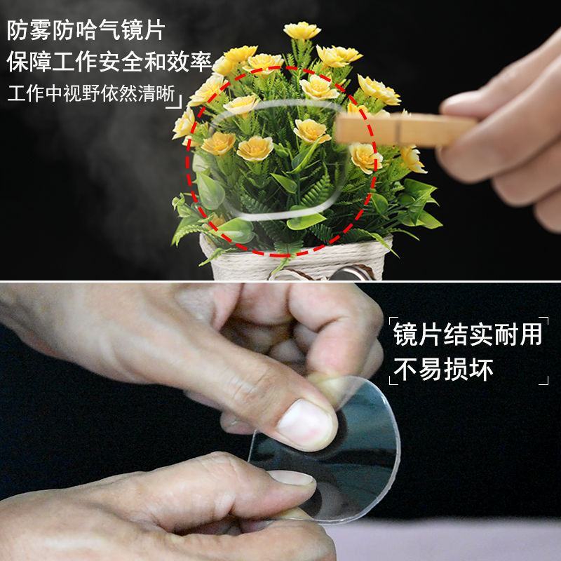防尘披肩眼镜风帽打磨粉尘劳保工作帽子牛仔迷彩防尘帽透气防