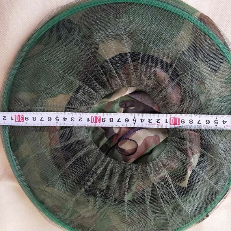 迷彩户外防蚊帽防蜂养蜂蜂箱帽防晒丛林防虫帽夜钓鱼帽