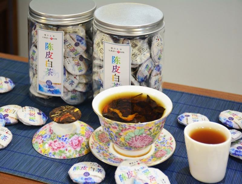 【大量批发】陈皮白茶正宗福鼎白茶茶叶寿眉陈皮老白茶小饼