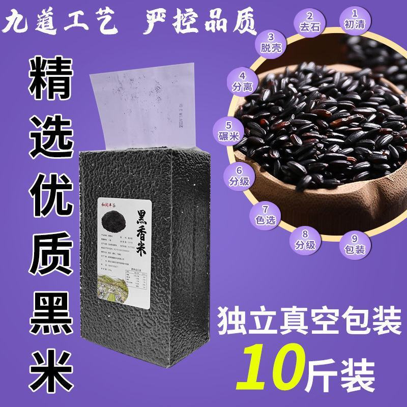 东北黑米新米5/10斤批发袋装精选无染色黑糙米黑米饭