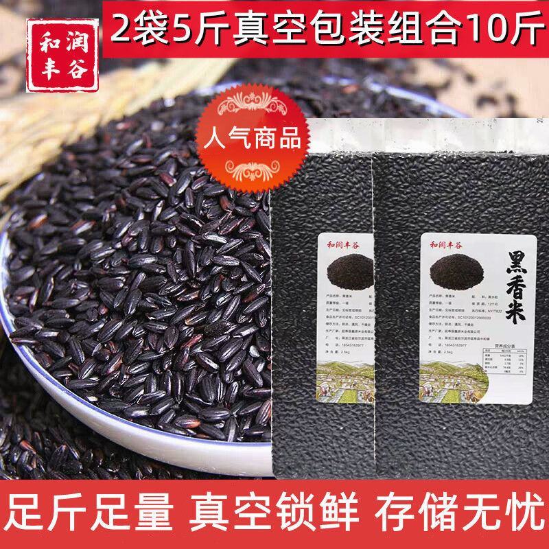 东北黑米新米5/10斤批发袋装精选无染色黑糙米黑米饭