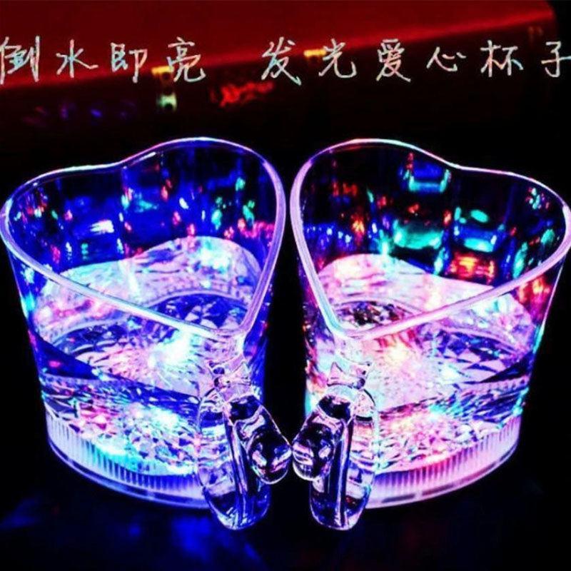 七彩闪光杯LED发光杯子变色夜光杯酒吧啤酒杯加水自发光