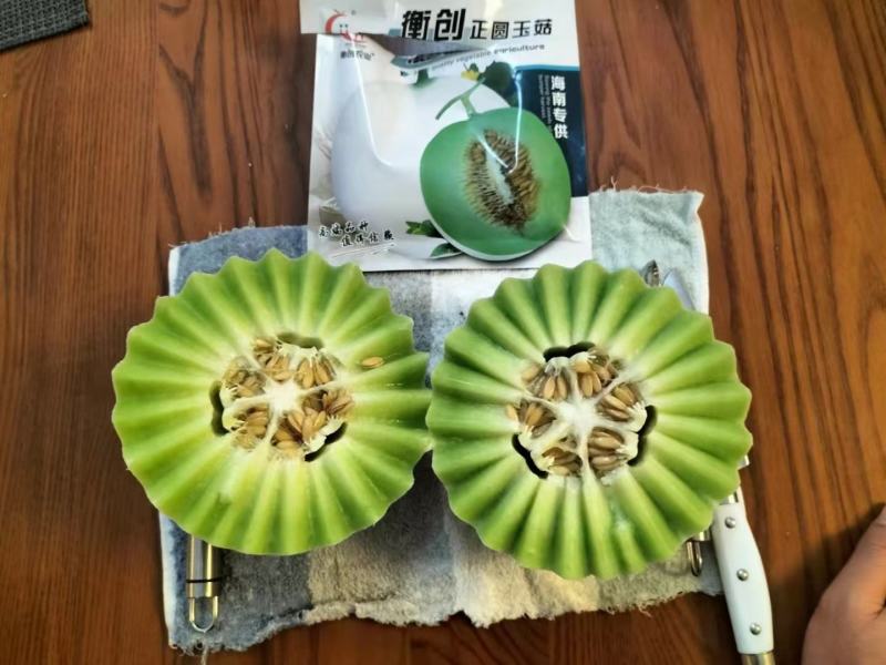玉菇甜瓜种子衡创正圆玉菇含糖度高大果抗病果肉翠绿色