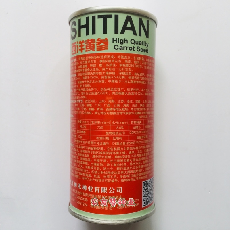 西洋黄参精选齐头黄萝卜种子皮肉芯米黄色胡萝卜种子