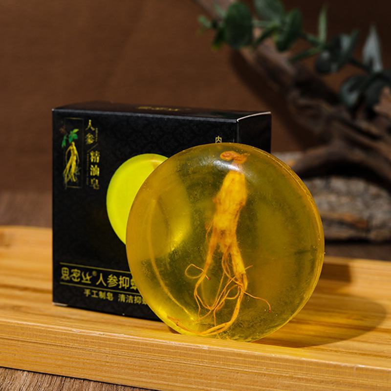 人参皂苦参除螨皂洗脸香皂面部清洁女男螨虫手工皂批发代发工