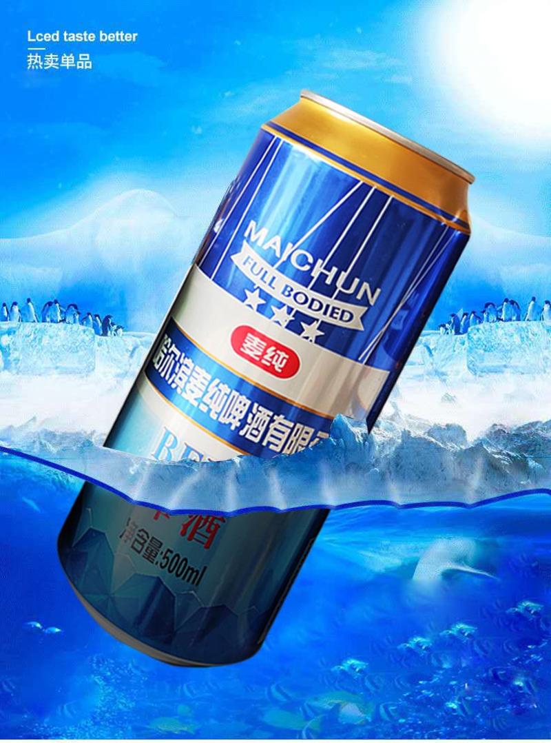 哈尔滨麦纯啤酒多种规格品质保证。全国招商。一区一代