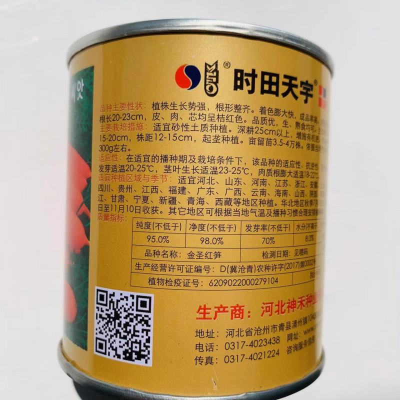 时田天宇金圣红笋胡萝卜种子皮肉芯桔红色胡萝卜种籽耐暑