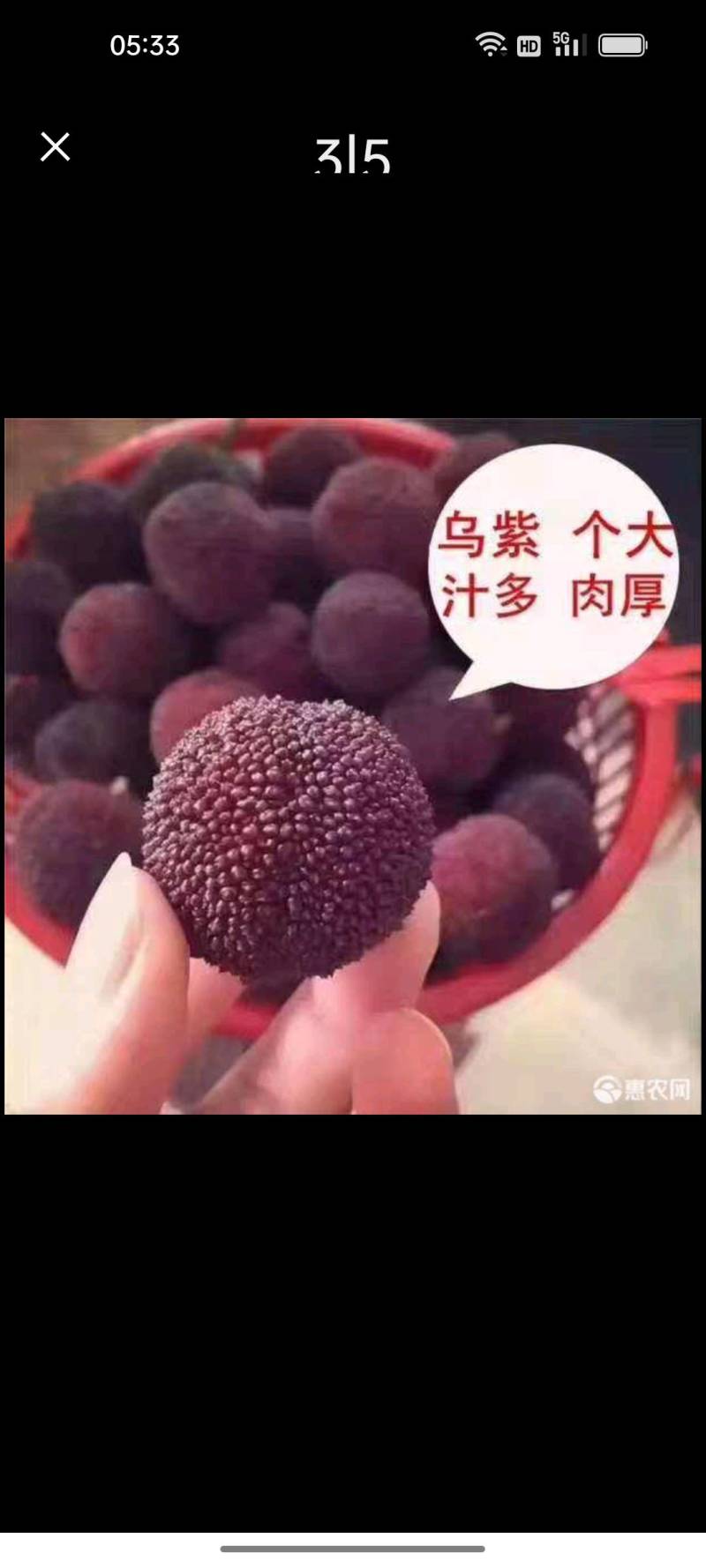 西山乌梅种杨梅上市了，酸甜可口，货源充足。
