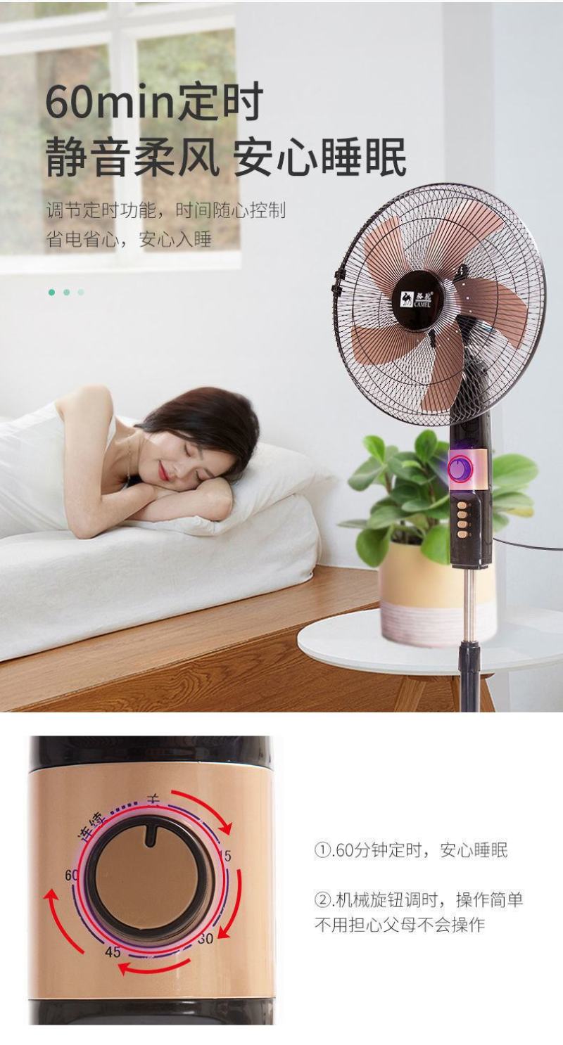 包邮骆驼电风扇落地家用静音摇头机械定时立式宿舍节能大风力