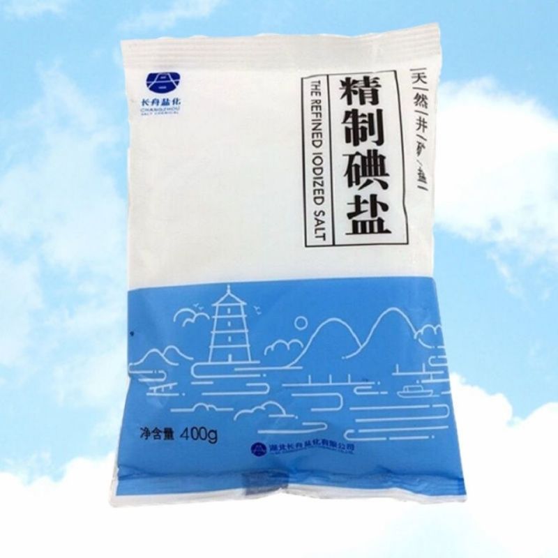 长舟加碘未加碘精制盐400克×50袋食用盐整箱细盐家用调