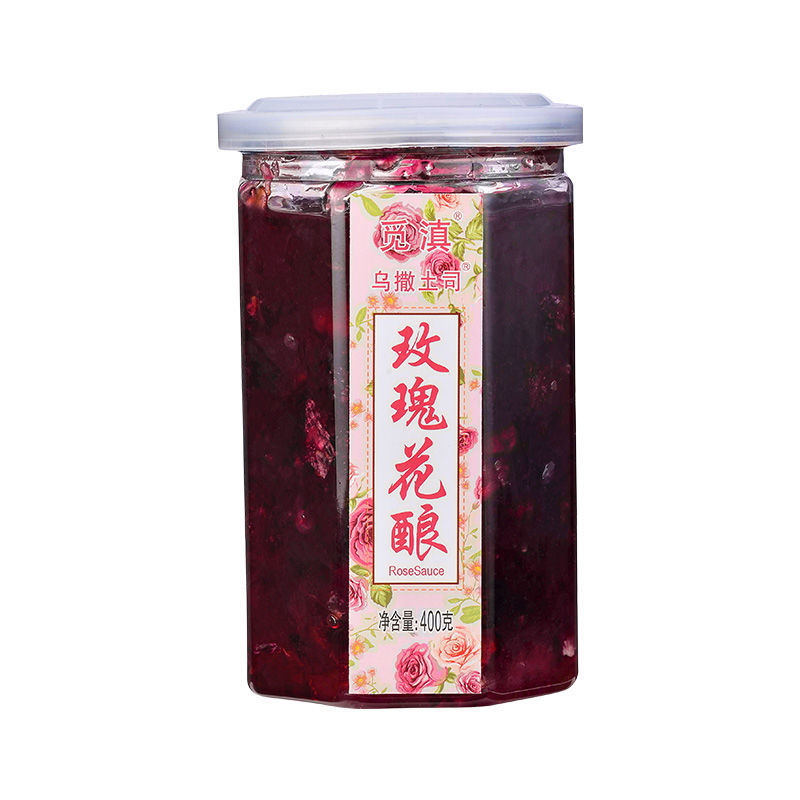 玫瑰酱400g瓶装云南蜂蜜高原花酿鲜花果酱冰粉粉配料