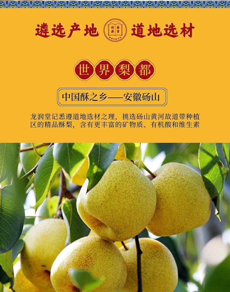 龙润堂记极梨膏280g儿童款秋梨膏枇杷安徽砀山润肺喉