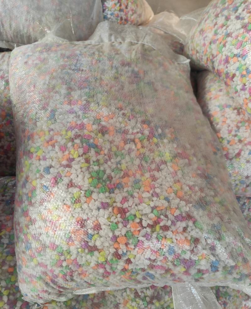 彩色石子七彩石盆栽装饰多肉铺面五彩石植物园艺鱼缸造景天然