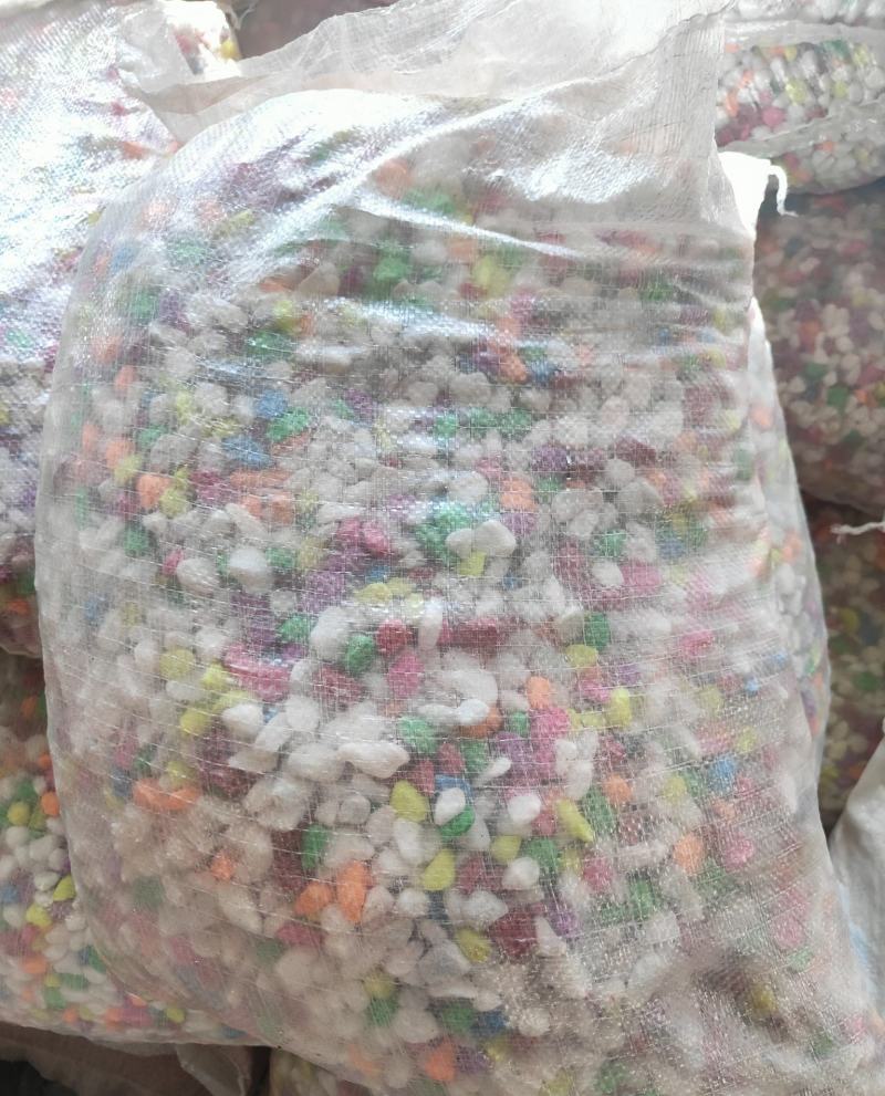 彩色石子七彩石盆栽装饰多肉铺面五彩石植物园艺鱼缸造景天然