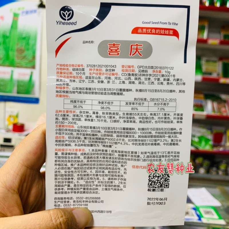 品质优良的娃娃菜种子义和喜庆娃娃菜杂交种春秋早熟品种
