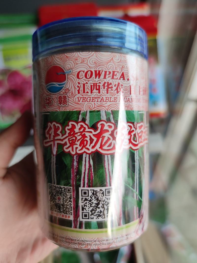 华赣龙纹豇豆种子200克，白底红花纹肉厚，风味好商品性佳