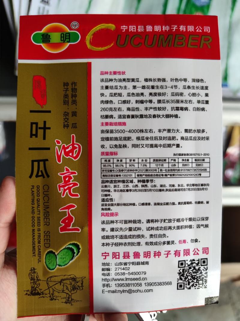 油亮w黄瓜种子，5克