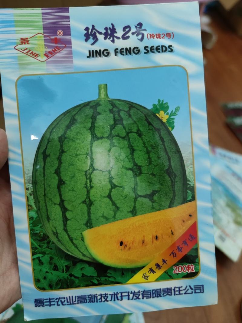 珍珠2号西瓜种子，200克，瓜肉嫩黄，单瓜2到3斤