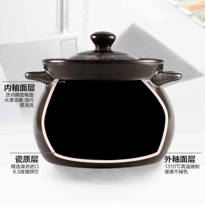 煲汤砂锅煲耐高温陶瓷煲明火燃煤气炖锅沙锅家用小地摊石锅大