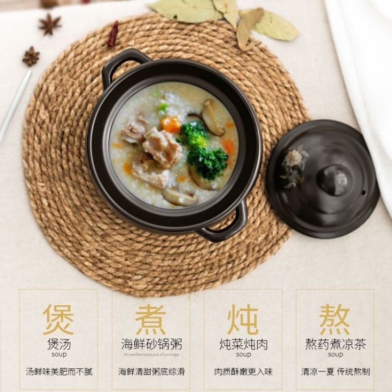 煲汤砂锅煲耐高温陶瓷煲明火燃煤气炖锅沙锅家用小地摊石锅大
