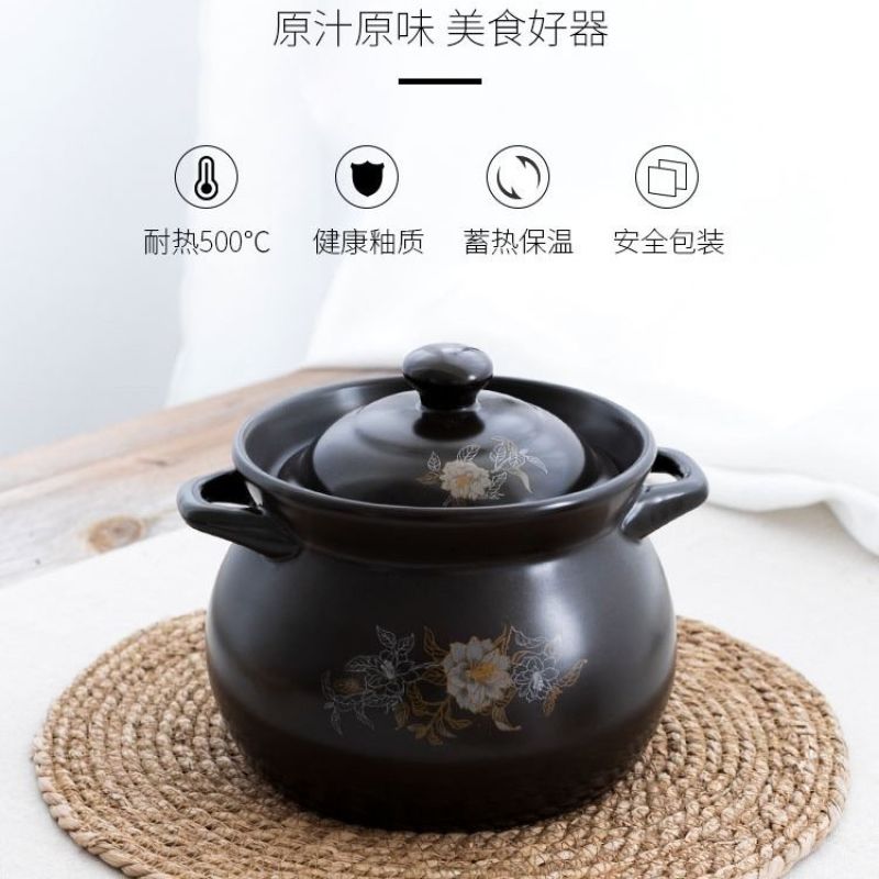 煲汤砂锅煲耐高温陶瓷煲明火燃煤气炖锅沙锅家用小地摊石锅大